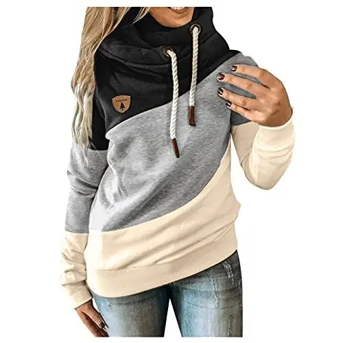 Produktbild: Outlet Angebote Sale Damen Uebergrosse Hoodie Stitch College Jacke Mit Kapuze Damen Sweatshirt Jacke Damen Beige Pullover & Strickjacken Für Damen Mein Konto Anzeigen Sale