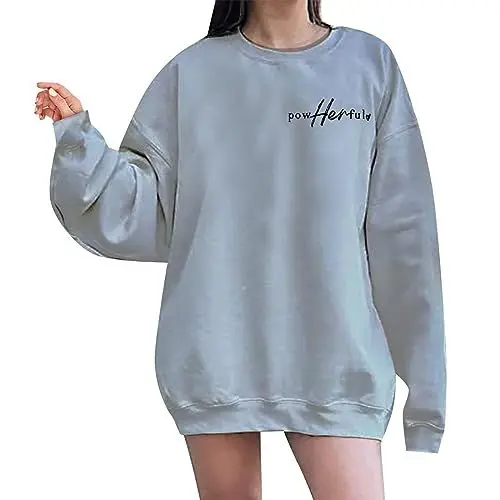 Produktbild: Outlet Angebote Sale Weisser Pullover Ohne Kapuze Damen Damen Sweatshirt Rundhals Wanderpullover Damen Blau Basic Langarmshirt Damen Baumwolle Sweatjacke Damen Kurz Geschnitten Mein Bestellung Sale