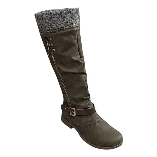Produktbild: outlet angebote Cowboystiefel Damen Stylisch & Praktisch Winterstiefel Damen Casual Spitze Zehe Klobiger Blockabsatz artikel unter 1 euro 3 euro artikel