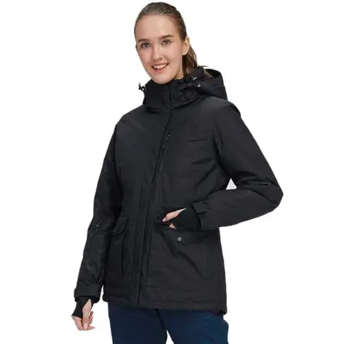 Produktbild: OutPro Damen Winterjacke Skijacke - Outdoor Softshelljacke Warm Damen - Funktionsjacke mit Abnehmbarer Kapuze