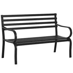 Produktbild: Outsunny 2-Sitzer Gartenbank Sitzbank 240kg belastbar Bank Gartenmöbel für den Innen- und Außenbereich geeignet 127 x 58 x 82 cm Schwarz