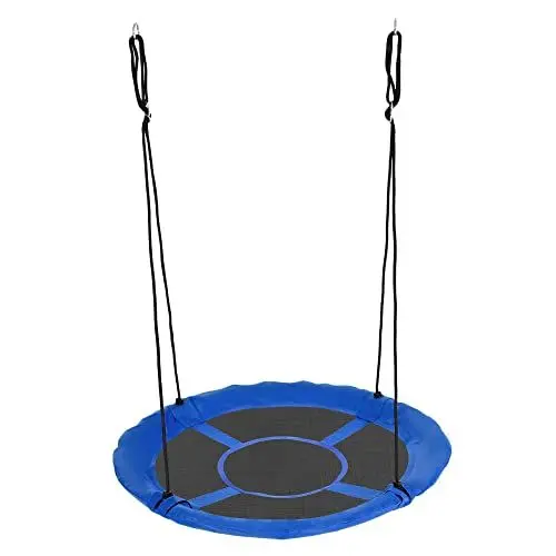 Produktbild: Outsunny Nestschaukel Ø110 cm, Hängeschaukel bis 100 kg, verstellbar Kinderschaukel, Kinderschaukel Garten-Schaukel Tellerschaukel für 3-12 Jahre Kinder, Blau