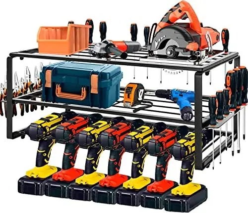 Produktbild: OUUTMEE akkuschrauber halter Garagenwerk zeugorganisatoren und Lagerung, B ohrhalter Wandhalterung 66x20x20CM hochleistungs metall werkzeugregal