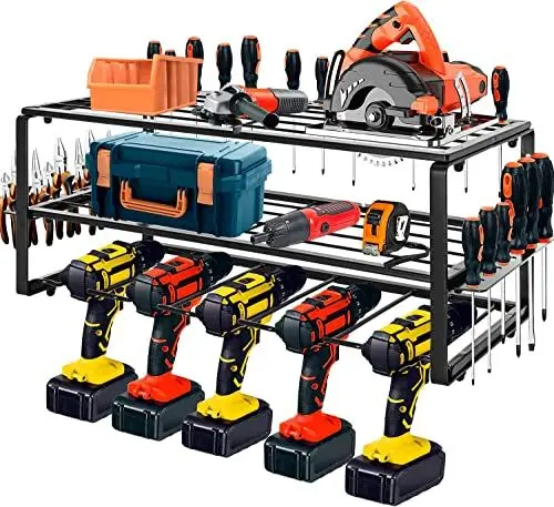 Produktbild: OUUTMEE akkuschrauber halterung werkzeugregal für Elektrowerkzeug Bohrer Multifunktionsbohrer Werkzeugregal 49X20X20CM