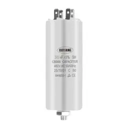 Produktbild: Kondensator CBB60 450v 30µF 50/60hz Anlaufkondensator 6,3mm Steckfahnen und Befestigungsschraube M8 Motorkondensator 30µF Kondensatoren (30µF-1 Stück)
