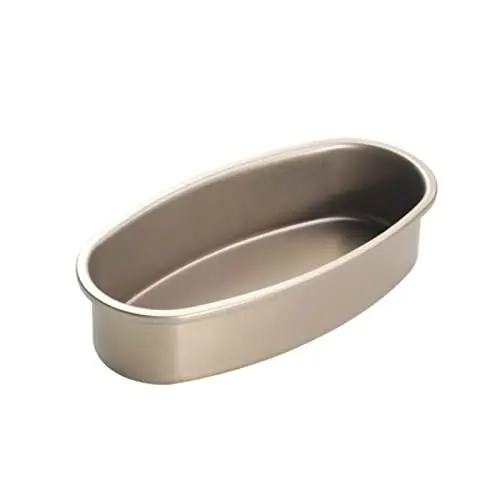 Produktbild: Ovale Käsekuchenform, Lebensmittelechtes Material, Maximale Temperatur 220 °C, Leicht zu Reinigen, Ovale Käsekuchenform für Backwerkzeuge (GOLD)