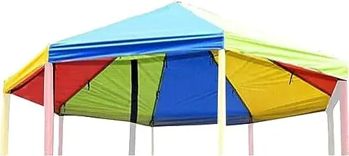 Produktbild: OvbnMNx HHLL 8FT Bunte Trampolin-Sonnenschutzabdeckung, regensicheres Trampolinzelt for den Außenbereich Trampoline Outdoor & Zubehör