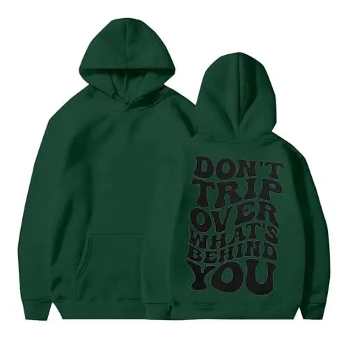 Produktbild: OverDose Boutique Girls Womens Puff Hoodies Cute Aesthetic Graphic Printed Long Sleeve Pullover Sweatshirts Preppy Clothes Teen Girls Skianzug Damen (Green, S)