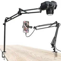 Produktbild: Overhead Kamera Stativ (40 cm erhöhen)-Professioneller Kamera Ständer Flexibel Gelenkarm Tisch Halterung mit 3/8''Gewinde und 3/8''auf 1/4''Schrauben Adapter für Telefon-Videoaufzeichnung Live-Stream