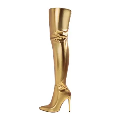 Produktbild: overknees Stiefel Damen Stiefeletten Damen mit Absatz Winterboots Damen Stiefel Winter Damen gefüttert beige Boots Damen Stiefel ohne Absatz Damen high Heel Boots Stiefel Damen