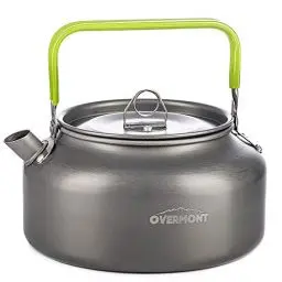 Produktbild: OVERMONT Tragbar Aluminium Camping Wasserkocher Kessel Teekanne Kaffeekanne für Outdoor Picknick Wandern 1,2I