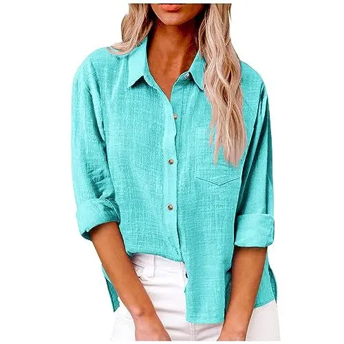 Produktbild: HSUAYEUD Musselin Tshirt Damen,Blusen Und Tunikas Light Blue Pullover Sportliche Blusen Jersey Blusen Yk2 Hoodie Damen Hemdbluse(Grün,3XL)