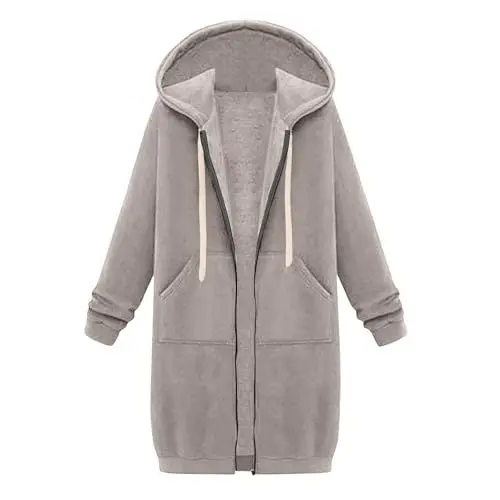 Produktbild: Oversize Pullover Damen Langarm Langarmshirt Softshelljacke Mädchen Oberteile Zipper Langpullover Sweatshirts Kuschel Hoodie Damen Flauschig Kapuzenjacke I Am Kenough Hoodie Flauschig（1-Khaki，L）