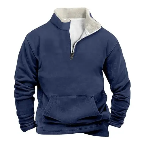 Produktbild: Oversized Hoodie Herren Gym Hoodie Herren Teenager Junge Pullover Herren Arbeit Zip Hoody Männer Pullover Jungen Sommerkleidung Herren Zip-Hoodie Herren Sommer Pullover Herren Blau 3XL