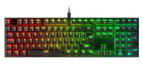 Produktbild: Oversteel - KOVAR USB Gaming Tastatur, RGB beleuchtet, mechanischer Schalter Outemu Red, Anti-Ghosting, Deutsches Layout PC/MAC/Android
