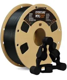 Produktbild: OVERTURE PETG Filament Aufgerüstet 1,75 mm, 1kg (2,2 lbs) Spule, 3D-Druck-Filament, Maßgenauigkeit +/- 0.02 mm (Schwarz)