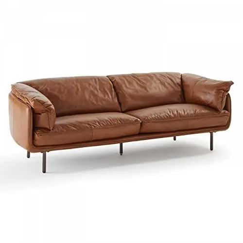 Produktbild: Oviala Ledersofa, 3-Sitzer, Braun