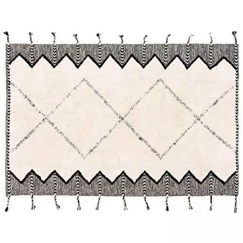 Produktbild: Oviala Rechteckiger Teppich Berber aus Tuftcotton mit Fransen, 160 x 230 cm