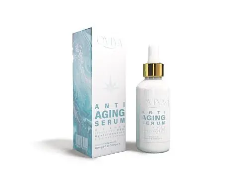 Produktbild: Oviya Cosmetics Hyaluron CBD Serum - Anti-Aging Gesichtspflege, Anti-Falten, Mit Hyaluronsäure, Hanföl, CBD und Keratin - Inhalt: 30 ml