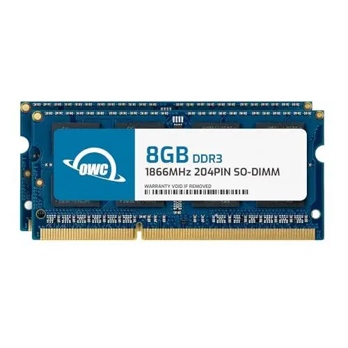 Produktbild: OWC - 16GB Memory Upgrade Kit - 2 x 8GB PC14900 DDR3 1866MHz SO-DIMMs für 27-inch iMac Retina 5K Display (Late 2015) Modelle und kompatible PCs (Verpackung kann variieren)
