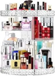 Produktbild: Owelth Make Up Organiser, 360° Rotating Dressing Table, Cosmetic Organiser, Perfume Storage, Skincare Beauty Organiser, Make-Up Cosmetic Box Accessories for Dresser, Bedroom, Bathroom, Transparent