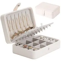 Produktbild: Owelth Reise Schmuckkästchen Klein, Schmuckaufbewahrung Reise für Damen PU-Leder, Mini Schmuckschatulle Schmuckkasten Mädchen Geschenk, Jewelry Organizer Reisen für Ringe, Ohrringe, Halskette