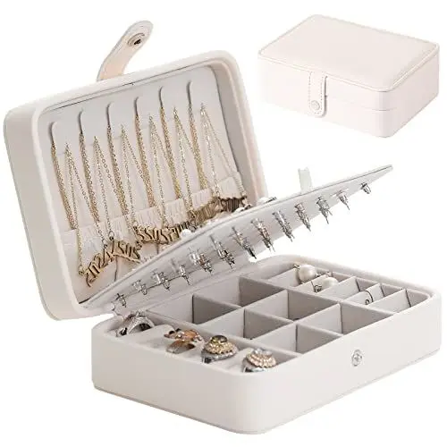 Produktbild: Owelth Reise Schmuckkästchen Klein, Schmuckaufbewahrung Reise für Damen PU-Leder, Mini Schmuckschatulle Schmuckkasten Mädchen Geschenk, Jewelry Organizer Reisen für Ringe, Ohrringe, Halskette