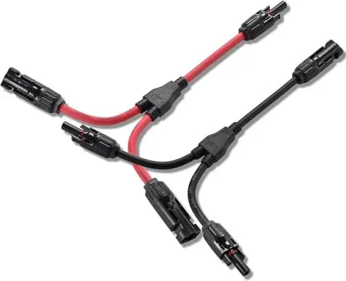 Produktbild: Owinus Solarkabel 6mm2 PV Kabel,10AWG Solarkabel Y Verteiler 1 Paar 1Y2 Solakon Balkonkraftwerk Male Female MMF und FFM für PV Module.(Rot + Schwarz).