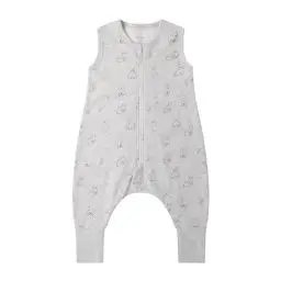 Produktbild: Owlivia 1.0 Tog Baby Schlafsack aus 100% Bio-Baumwolle mit Füßen - Ganzjähriger Komfort für Ihr Kleinkind, Graues Kaninchen 100 cm (4 Jahre)