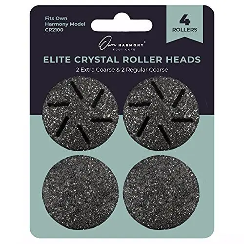 Produktbild: Own Harmony Ersatzrollen: Nachfüller für elektrischen Hornhautentferner CR2100 Pediküre Fußfeile - Professionelle Fußpflege für glatte Füße - 4er Pack Ersatzköpfe (2 Normal und 2 Extra Stark)