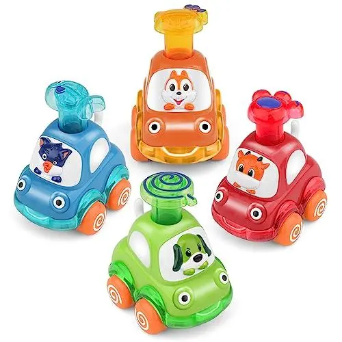 Produktbild: Own1one Baby Auto Spielzeug ab 1 Jahr Junge, 4 Stück Press Go Spielzeugautos ab 2 Jahre, Baby Aufziehauto für 1 2 3 Jahre Jungen Mädchen