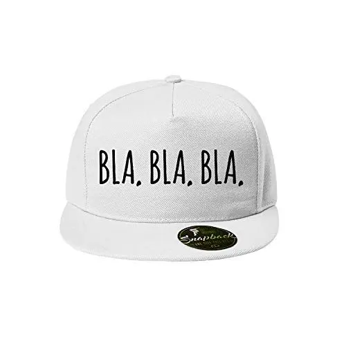 Produktbild: OwnDesigner Bla bla bla Baseball Cap - Unisex Mütze, Cap für Herren und Damen, einfarbige Basecap, Snapback (Cap 483 Weiß)