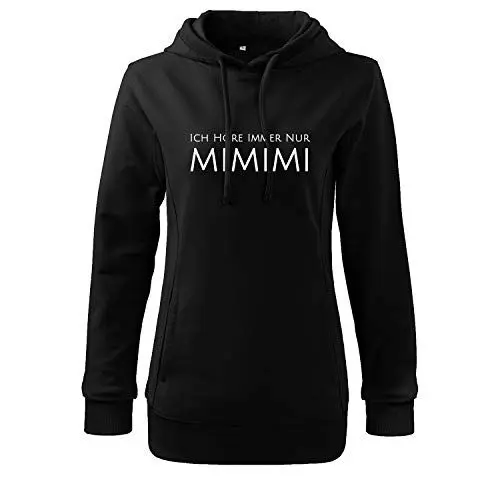 Produktbild: OwnDesigner Tanz mal drüber nach Modische Kapuzenjacke für Frauen und Kaputzenpullover Damen mit Rundhals Ausschnitt mit Motiv Chillig (408-465-2XL-Schwarz)