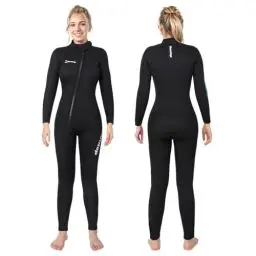 Produktbild: Owntop 5mm Neoprenanzüge für Frauen - Erwachsenen Neopren Taucheranzug, Ganzkörper Wet Suit mit Vorderem Reißverschluss, Ultra Warme Flexible für Kaltes Wasser Tauchen Surfen, Damen Schwarz XXL