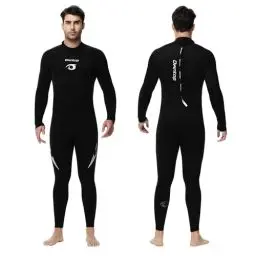 Produktbild: Owntop 5mm Neoprenanzüge für Männer Frauen - Rückenreißverschluss Neopren Tauchanzug, Erwachsene Ganzkörper-Nassanzüge, Thermischer Flexibler Tauchhaut Kaltwasser Tauchen Surfen, Herren Schwarz XL