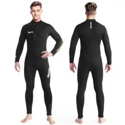 Produktbild: Owntop 5mm Neoprenanzüge für Männer - Erwachsenen Neopren Taucheranzug, Ganzkörper Wet Suit mit Vorderem Reißverschluss, Ultra Warme Flexible für Kaltes Wasser Tauchen Surfen, Herren Schwarz XL