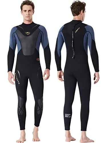 Produktbild: Owntop Herren Neoprenanzüge 3mm Neopren Tauchanzug - Langarm Wetsuit Men Badebekleidung Reißverschluss Hinten zum Surfen Schwimmen Wassersport, L