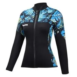 Produktbild: Owntop Neoprenanzug Jacke | Neoprenanzug Top Frauen | Ultra-Stretch 2mm Neopren | Flexibilität & Komfort | Langarm | YKK Frontreißverschluss | Surfen Tauchen | Damen Blau XXL