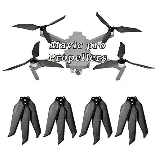 Produktbild: O'woda Mavic Pro Kohlefaser Propeller, Faltbar Klinge Lärmminderung Drohnenflügel Propeller für DJI Mavic Pro/Platinum Zubehör, Schwarz