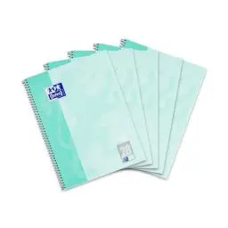 Produktbild: Oxford Collegeblock A4 kariert, 80 Blatt, gelocht, mint, 5 Stück