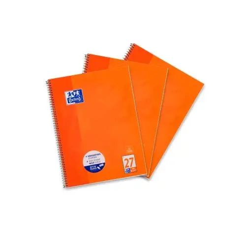Produktbild: Oxford Collegeblock A4 liniert, mit Doppelrand, 80 Blatt, orange, 3 Stück