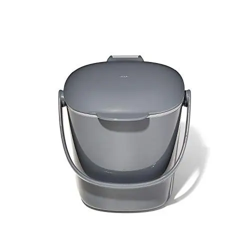 Produktbild: OXO Good Grips Leicht zu reinigender Komposteimer – Schwarz – 2,83 L, Kunststoff, Anthrazit, 2.8L