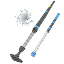 Produktbild: Oxseryn Poolsauger Handlicher Tragbarer Poolsauger wiederaufladbarer Handsauger mit Teleskopstiel Poolreiniger mit elektrischer Bürstenkopf für Aufstellpools, Whirlpools und Spas