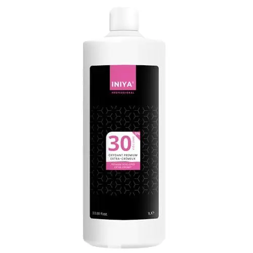 Produktbild: Oxydant 30 Volumen, 1 Liter, mit Arganöl, Iniya Premium-Entwickler, 30 V, 1000 ml, Premium-Oxidationsmittel, extra cremig, 30 Volumen, Oxydationscreme, Premium-Qualität, französische Marke