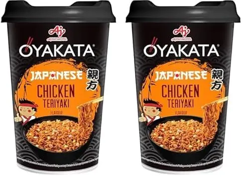 Produktbild: OYAKATA Teriyaki Hähnchen Geschmack Instant Nudeln Wok Style Japanischer Art Schnelle Zubereitung Ramen 96g (Packung mit 2)