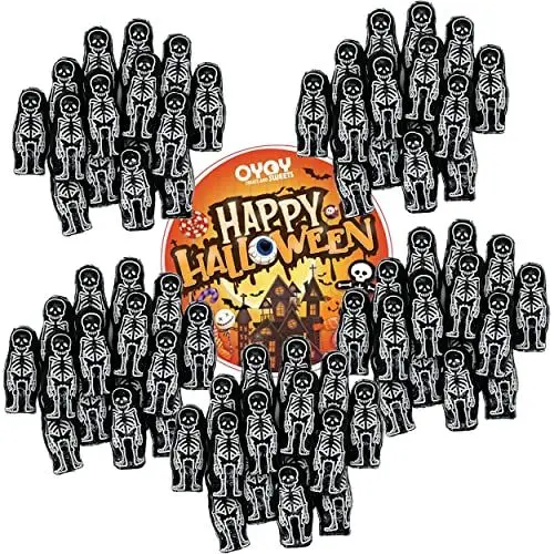 Produktbild: OYOY 5x 84g Halloween Schokolade Skelette aus Milchschokolade I ca. 63 Stück I