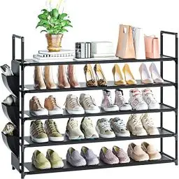 Produktbild: OYREL Schuhregal 5 Ebenen Schuh-Organizer Schuhaufbewahrung 20–25 Paar Schuhregal für Schrank Schuhregal Organizer Eingangsbereich Schuhhalter Platzsparend Schuhregal Schuhständer Groß Schuhturm