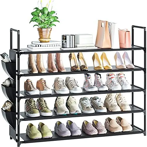 Produktbild: OYREL Schuhregal 5 Ebenen Schuh-Organizer Schuhaufbewahrung 20–25 Paar Schuhregal für Schrank Schuhregal Organizer Eingangsbereich Schuhhalter Platzsparend Schuhregal Schuhständer Groß Schuhturm