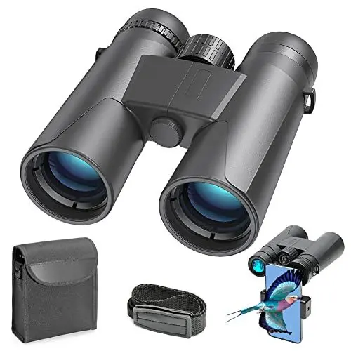 Produktbild: OYU Fernglas 10x42, HD Kompakte Ferngläser, wasserdicht und klare Sichtbereich, Mini FMC-Linse Feldstecher inkl. für Vogelbeobachtung, Wandern, Jagd, Sightseeing, Sport und Tierwelt, Schwarz, 100