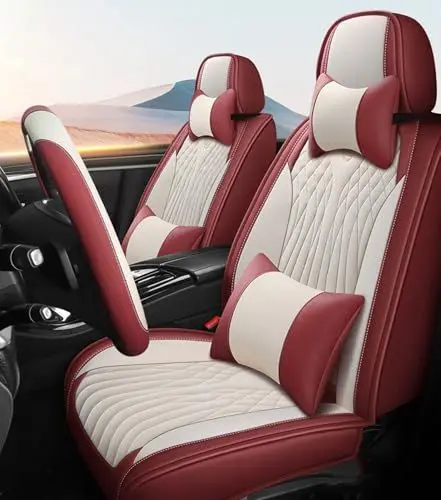 Produktbild: OYWEHECE Lederauto -Sitzabdeckungen Volles Set, universelle Faux Leder -Autositzabdeckungen 5 Sitze, Automobilsitzabdeckungen für die meisten Limousinen -SUVs -LKWs,C